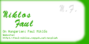 miklos faul business card